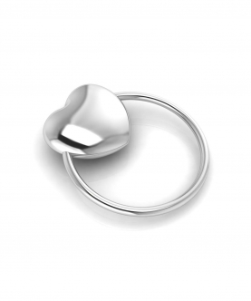 Sterling Silver Heart Ring Baby Rattle (20 gm)