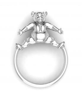 Sterling Silver Baby Teddy Ring Rattle (20 gm)
