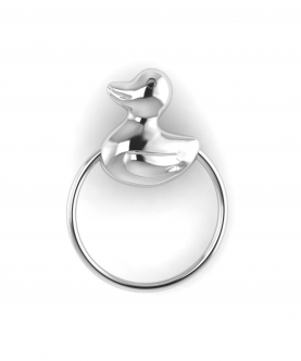 Sterling Silver Duck Ring Baby Rattle (20 gm)