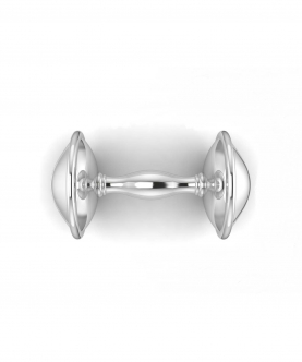 Sterling Silver Plain Dumbbell Baby Rattle (40 gm)