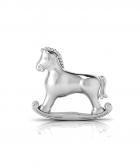 Silver Plated Baby Rattle-Rocking Horse