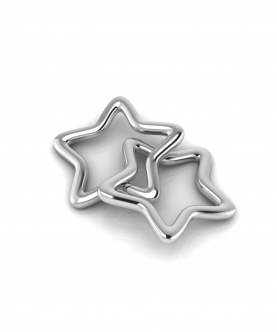 Silver Plated Star Ring Baby Rattle