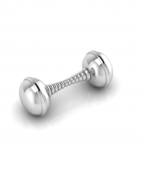 Silver Plated Baby Rattle-Twisted Dumbbell