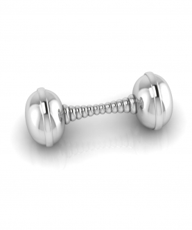 Silver Plated Baby Rattle-Twisted Dumbbell