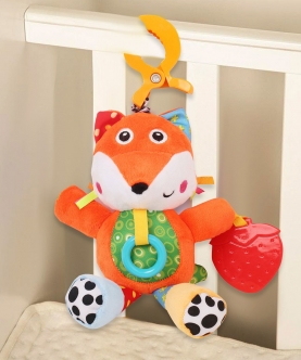 Smart Fox Orange Hanging Pulling Toy With Teether
