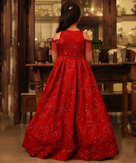 Red Embellished Gown