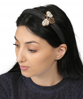 Kazarmax Black Bee PU Headband/Hairband for Girls