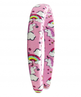 Kazarmax Pink Unicorn Cushioned Fabric Headband/Hairband for Girls