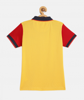 Kids Yellow Embroidery Mercerised Cotton Polo T-Shirt