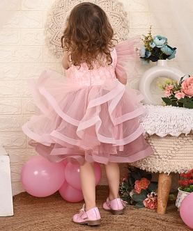One Shoulder Pink Bonning Dress