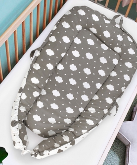 Baby Bed Cum Carry Nest Sleeping On A Cloud Grey