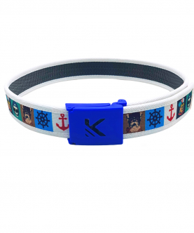 Kazarmax Boys Grey Pirates Multicolor Printed Reversible Belt
