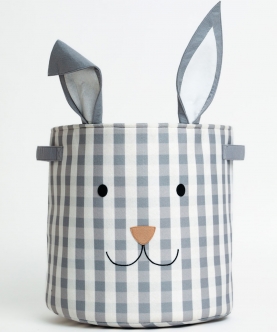 Rabbit Round Basket-Grey