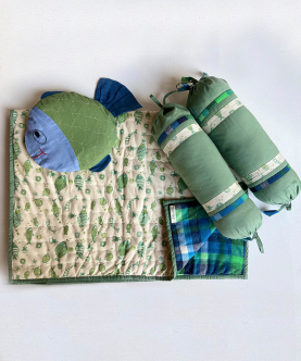 Whitewater Kids Organic Newborn Gift Set Blanket,Mustard Seed Pillow,Bolsters Koi
