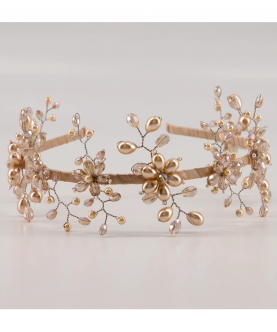 The Gavreel Crown Of Peace Pearl & Crystal Headband