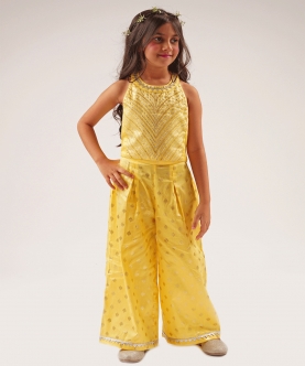 Mehfil Yellow Co-ordinate set for Girls
