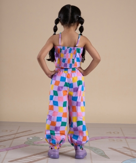 Snakes And Ladders Girls Rotary Print Top And Pant Set
