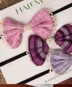 Lavender Hair Bow Clips Set of 3