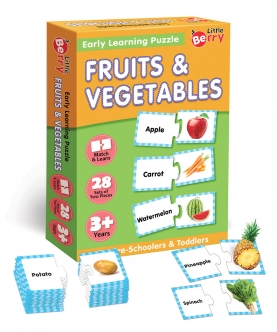 Fruits And Vegetables Match And Learn Puzzle Game - 42 Pcs