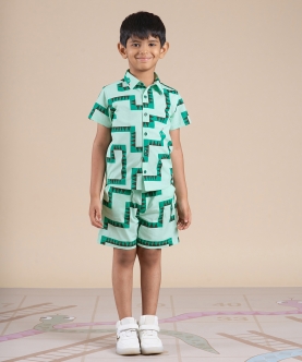 Snakes And Ladders Boys Table Print Shirt And Boxer Sets