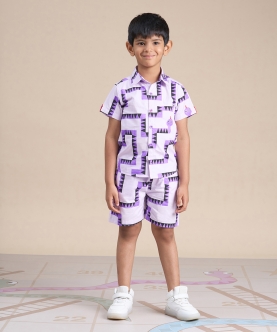 Snakes And Ladders Boys Table Print Shirt And Boxer Set