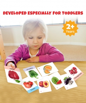 Fruits And Vegetables Fun Learning Pack Of 2- 64 Flash Cards