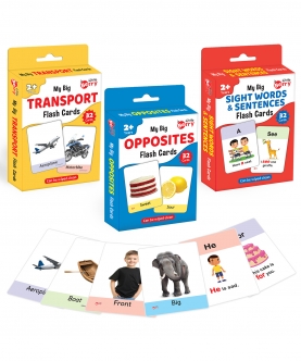 Transport, Opposites & Sight Words, Pack Of 3-96 Flash Cards