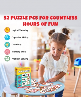Learn Puzzle And Write And Wipe Flashcards-52 Pcs & 32 Cards