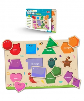 Shapes & Colours Puzzle Tray - Knob And Peg Puzzle- 12 Pegs