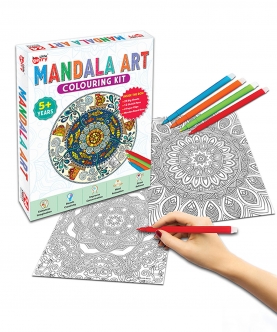 Art Colouring Kit With 24 Big Sheets And 12 Sketch Pens