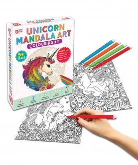 Unicorn Art Colouring Kit With 24 Sheets & 12 Sketch Pens