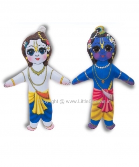 Lord Krishna And Lord Balram Plush Dolls