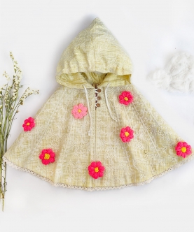 Handmade Flower Baby Girl Poncho Top
