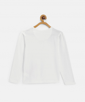 White Anchor Graphic Printed Round Neck Cotton T-Shirt