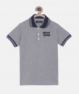 Boys Grey Cheer Polo Cotton T-Shirt