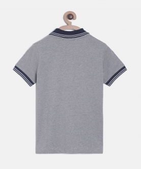 Boys Grey Cheer Polo Cotton T-Shirt