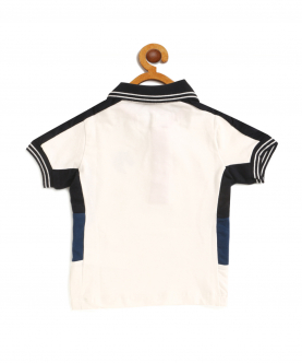 Kids White Smart Polo Cotton T-Shirt