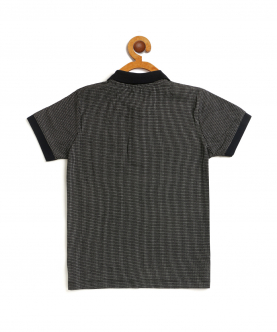 Kids Black Polo Cotton T-Shirt