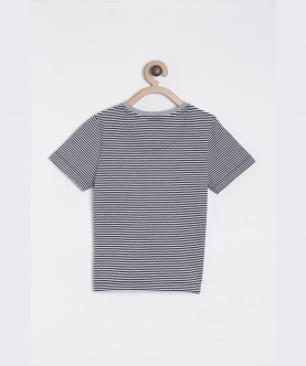 Grey Colourblock Round Neck Cotton T-Shirt