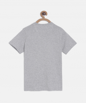 Grey Pencil And Glasses Printed Round Neck Cotton T-Shirt