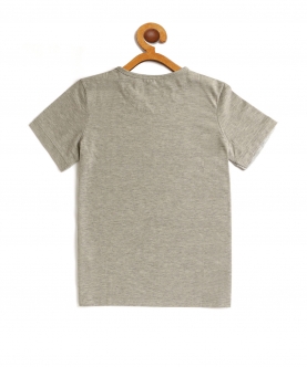 Kids Grey Bicycle Printed Round Neck T-Shirt