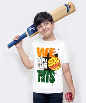 Ladore White India Cricket 100% Cotton Half Sleeves Tshirt