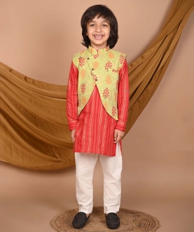 Lil Pitaara Kurta Pajama With Jacket Set