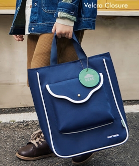 Stylish Casual Navy Blue Tote Bag With Adjustable Strap