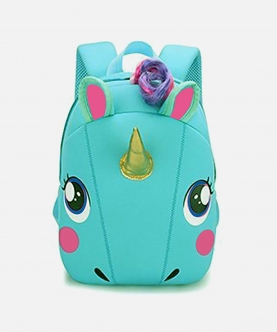 Green Curl Neoprene Unicorn Backpack For Toddlers