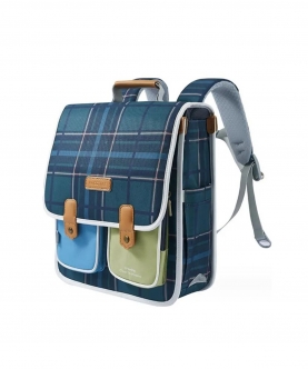 Scottish Plaid Checks Rectangle Style Backpack For Kids