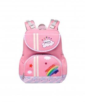 Pink Rainbow Splash Ergonomic School Backpack