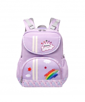 Purple Rainbow Splash Ergonomic School Backpack