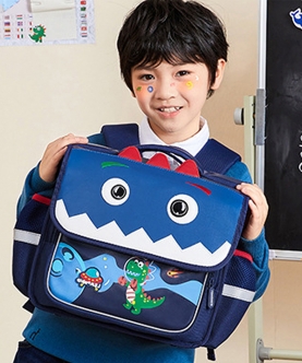 Square Shape 3D Tail Dino Space Theme School Backpack