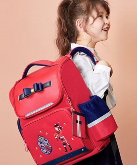 14.5Inch, Red British Theme Ergonomic School Backpack